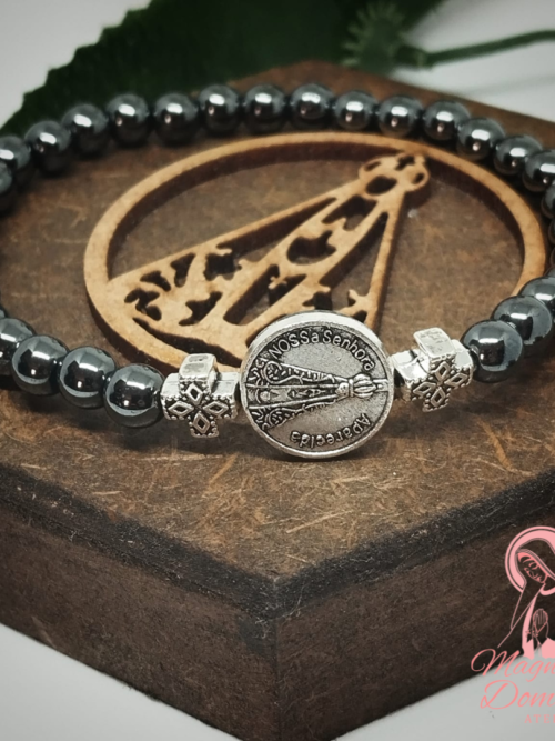 Pulseira hematita no elástico NS Aparecida